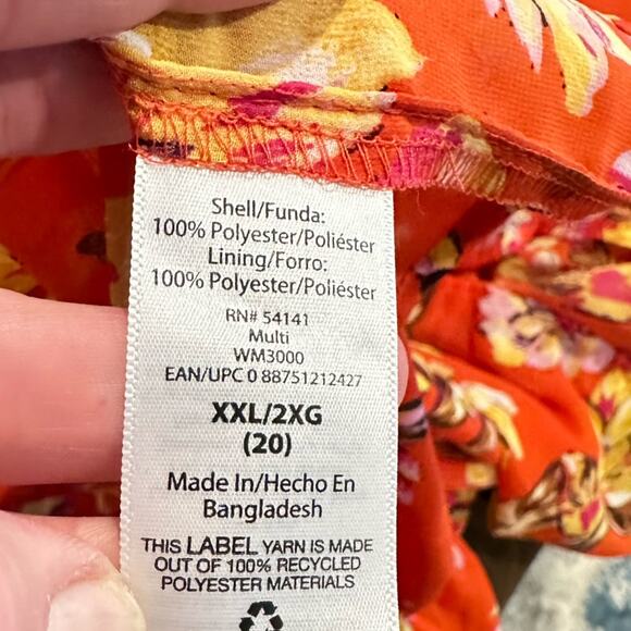 Studio A Floral Swing Dress Peplum Hem Size XXL 20 - Picture 7 of 7